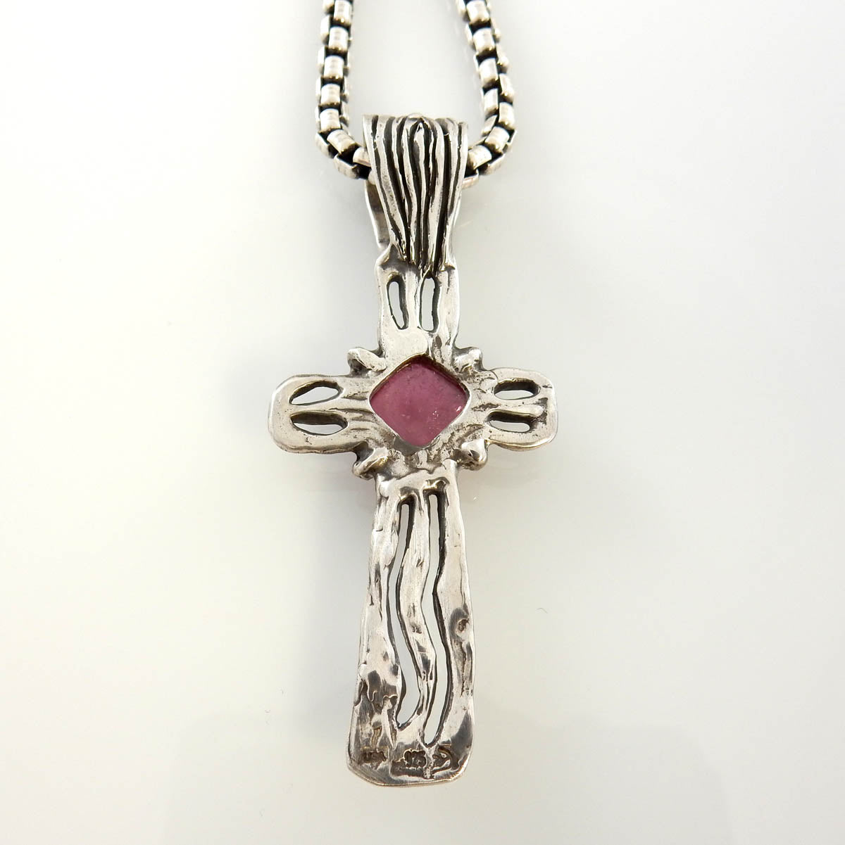 Sterling Silver Tourmaline Cross Pendant - DeSantis