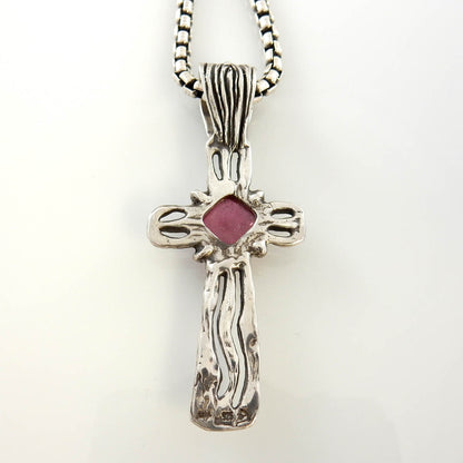 Sterling Silver Tourmaline Cross Pendant - DeSantis