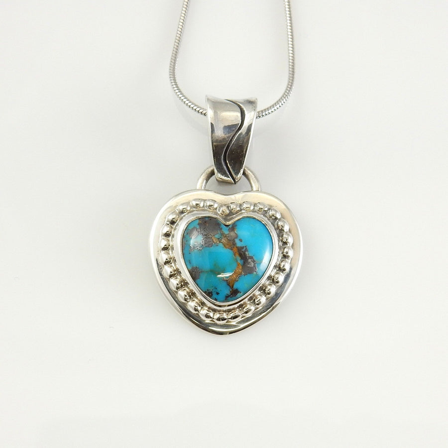 Sterling Silver Turquoise Heart Pendant - DeSantis