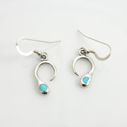 Sterling Silver Turquoise Inlay Dangle Earrings - DeSantis