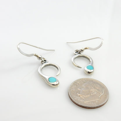 Sterling Silver Turquoise Inlay Dangle Earrings - DeSantis