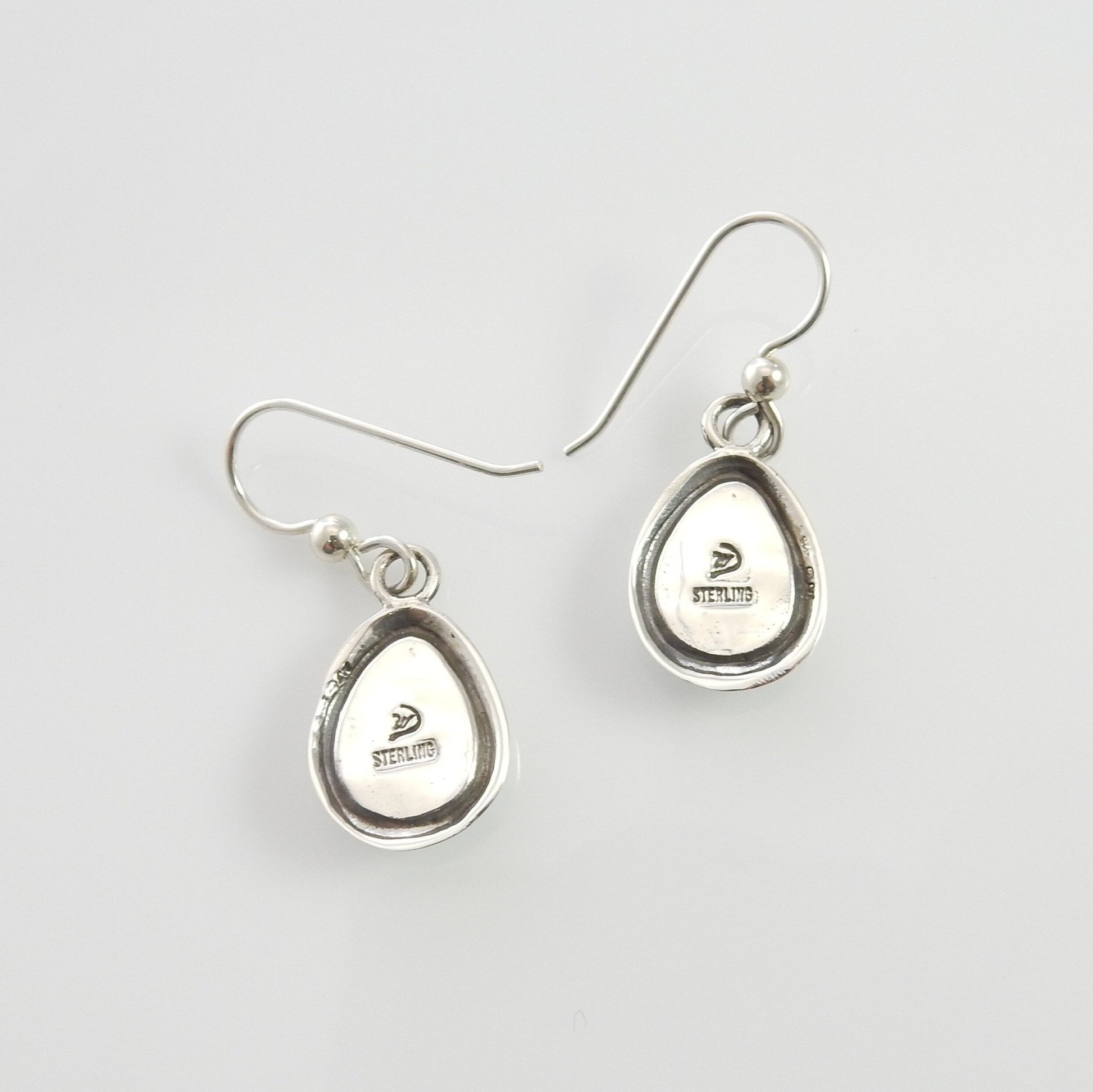 Sterling Silver Turquoise Inlay Teardrop Dangle Earrings - DeSantis