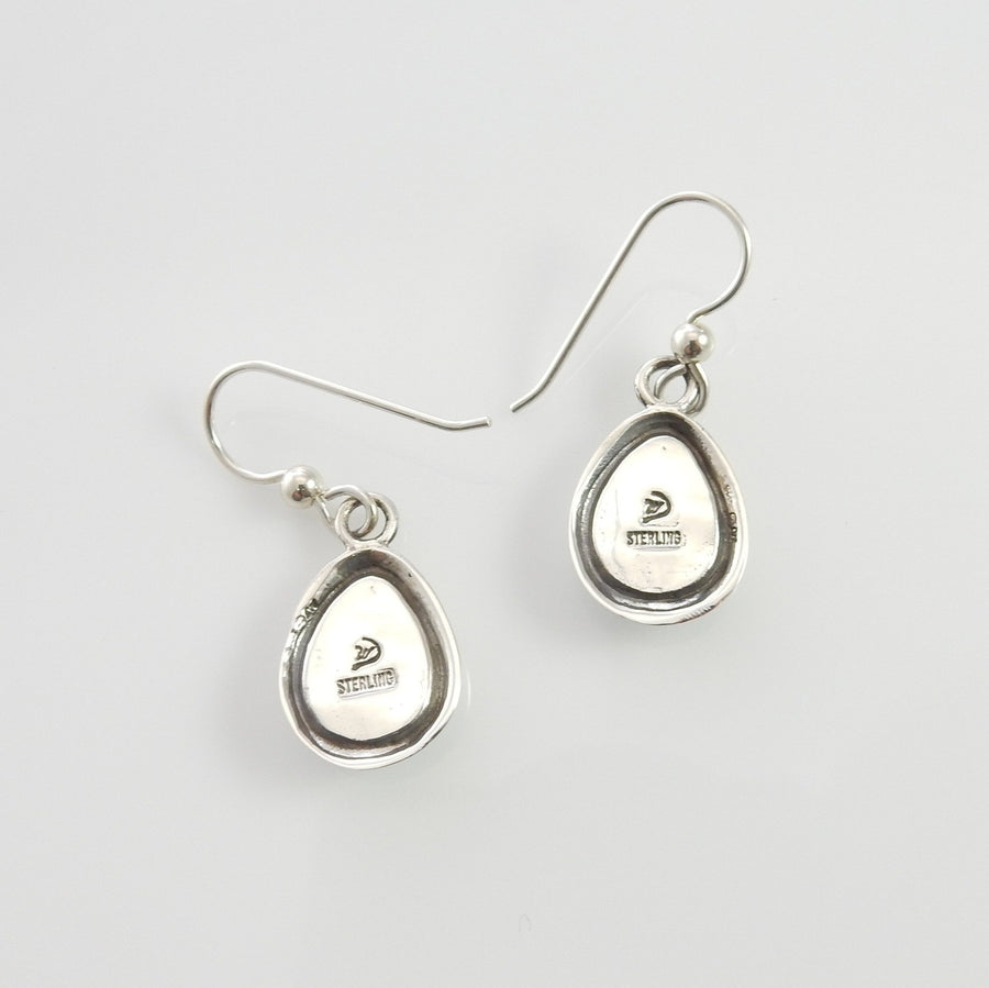 Sterling Silver Turquoise Inlay Teardrop Dangle Earrings - DeSantis