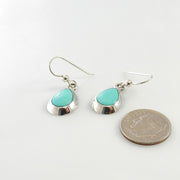 Sterling Silver Turquoise Inlay Teardrop Dangle Earrings - DeSantis