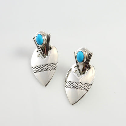 Sterling Silver Turquoise Southwestern Post Earrings - DeSantis