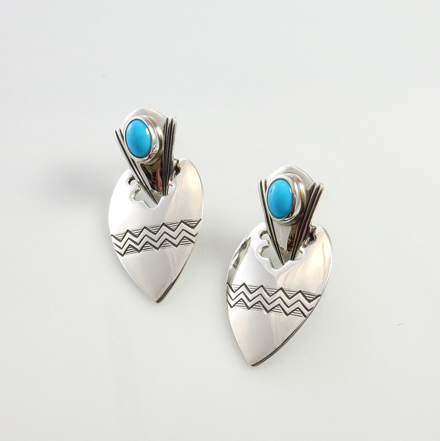 Sterling Silver Turquoise Southwestern Post Earrings - DeSantis