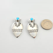 Sterling Silver Turquoise Southwestern Post Earrings - DeSantis