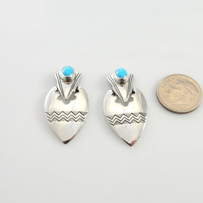Sterling Silver Turquoise Southwestern Post Earrings - DeSantis