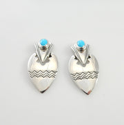 Sterling Silver Turquoise Southwestern Post Earrings - DeSantis