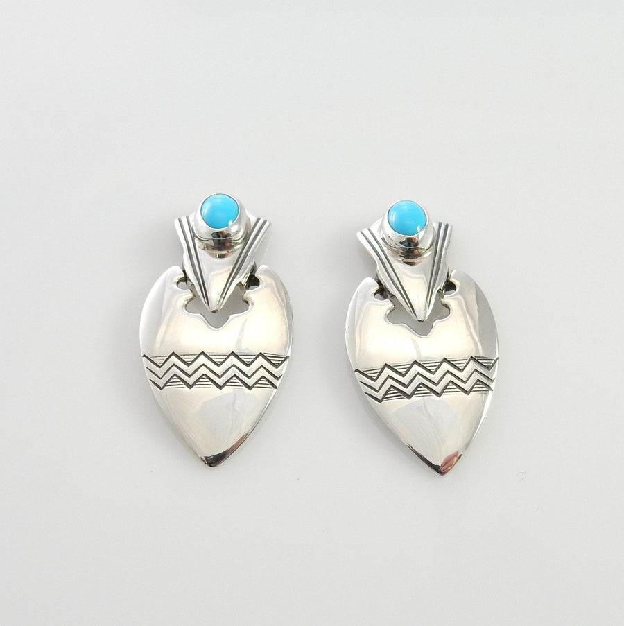 Sterling Silver Turquoise Southwestern Post Earrings - DeSantis