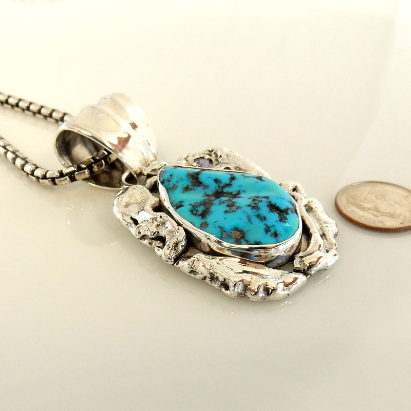 Sterling Silver Turquoise Tanzanite Pendant - DeSantis
