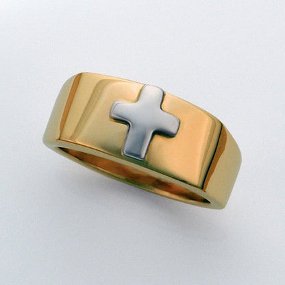 14kt Gold Cross Two Toned Ring Size 8 - DeSantis