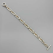 Two Toned Sterling Silver and 14kt Gold Link Bracelet - DeSantis