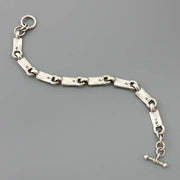 Two Toned Sterling Silver and 14kt Gold Link Bracelet - DeSantis