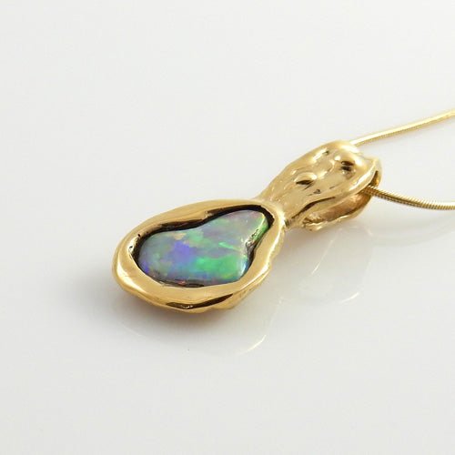 Unique 14kt Gold Rare Natural Opal Pendant - DeSantis