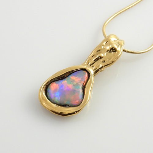 Unique 14kt Gold Rare Natural Opal Pendant - DeSantis