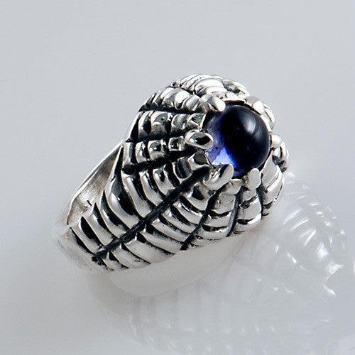 Unique and Stylish Sterling Silver Iolite Ring Size 5 - DeSantis