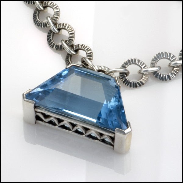 Unique Handmade Blue Topaz Sterling Silver Necklace - DeSantis