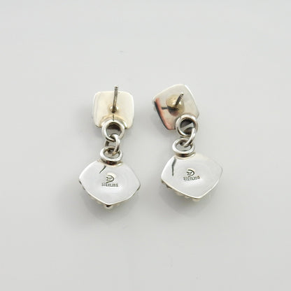 Unique Southwestern Silver Gaspeite Earrings, Sterling Silver Gaspeite Dangle Earrings, One of a Kind Gaspeite Earrings, Gaspeite Earrings - DeSantis