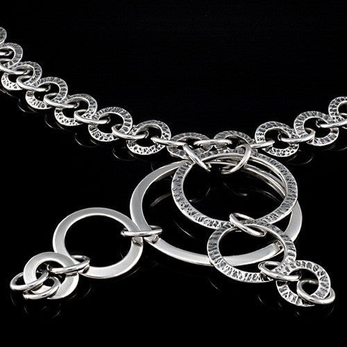 Unique Sterling Silver Circle Hoop Necklace - DeSantis