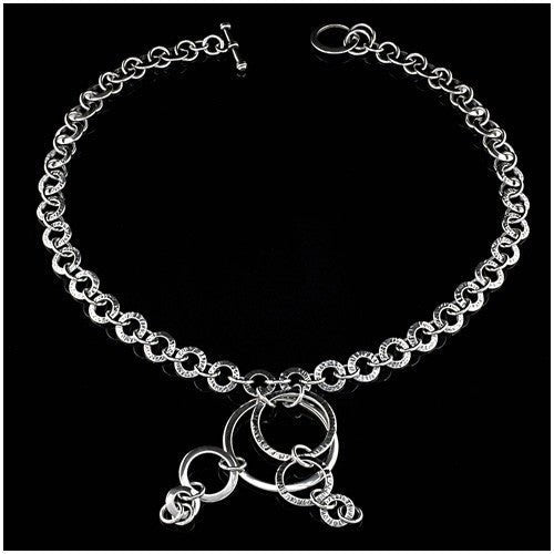 Unique Sterling Silver Circle Hoop Necklace - DeSantis