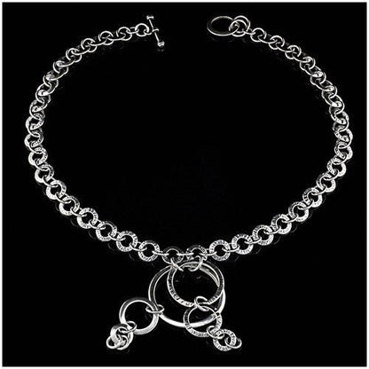 Unique Sterling Silver Circle Hoop Necklace - DeSantis