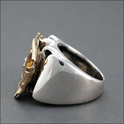 Unique Sterling Silver Gold Citrine Ring Size 8 - DeSantis