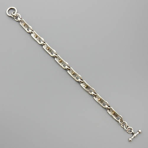 Unique Sterling Silver Gold Link Bracelet - DeSantis