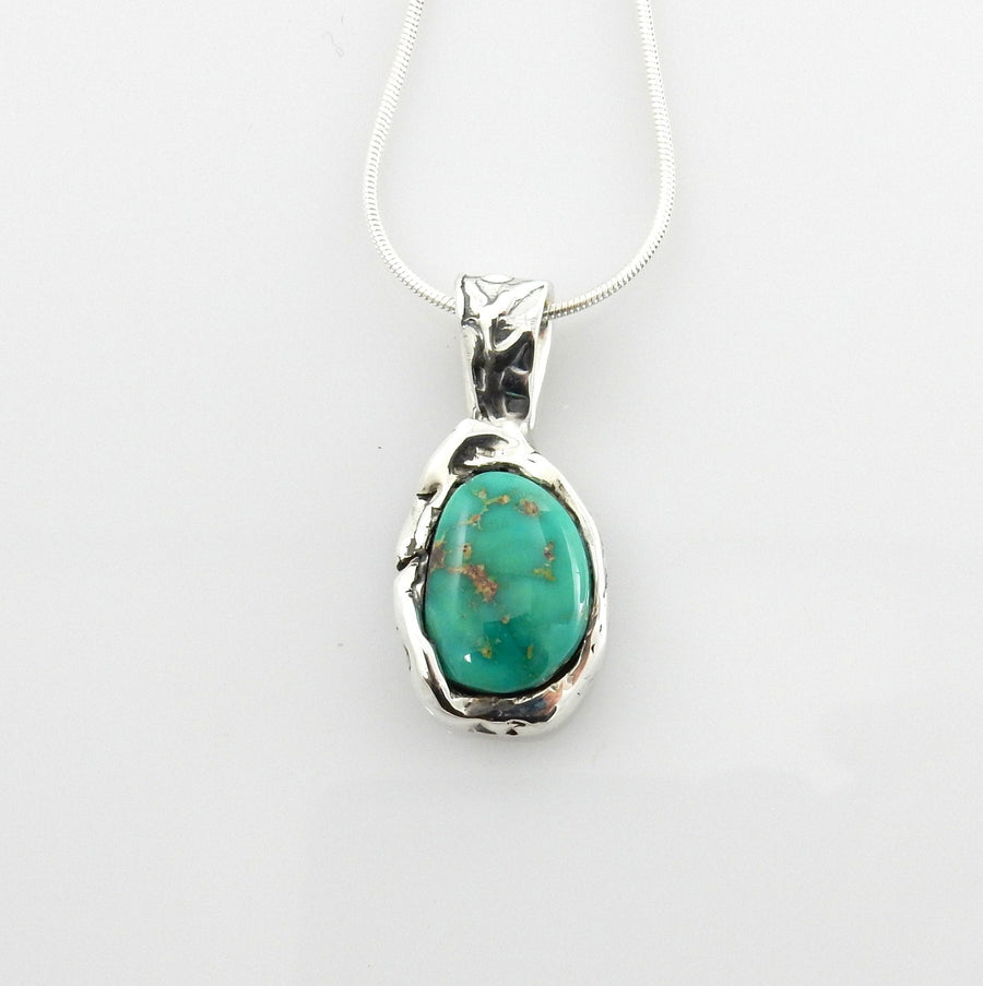 Unique Sterling Silver Royston Turquoise Pendant - DeSantis