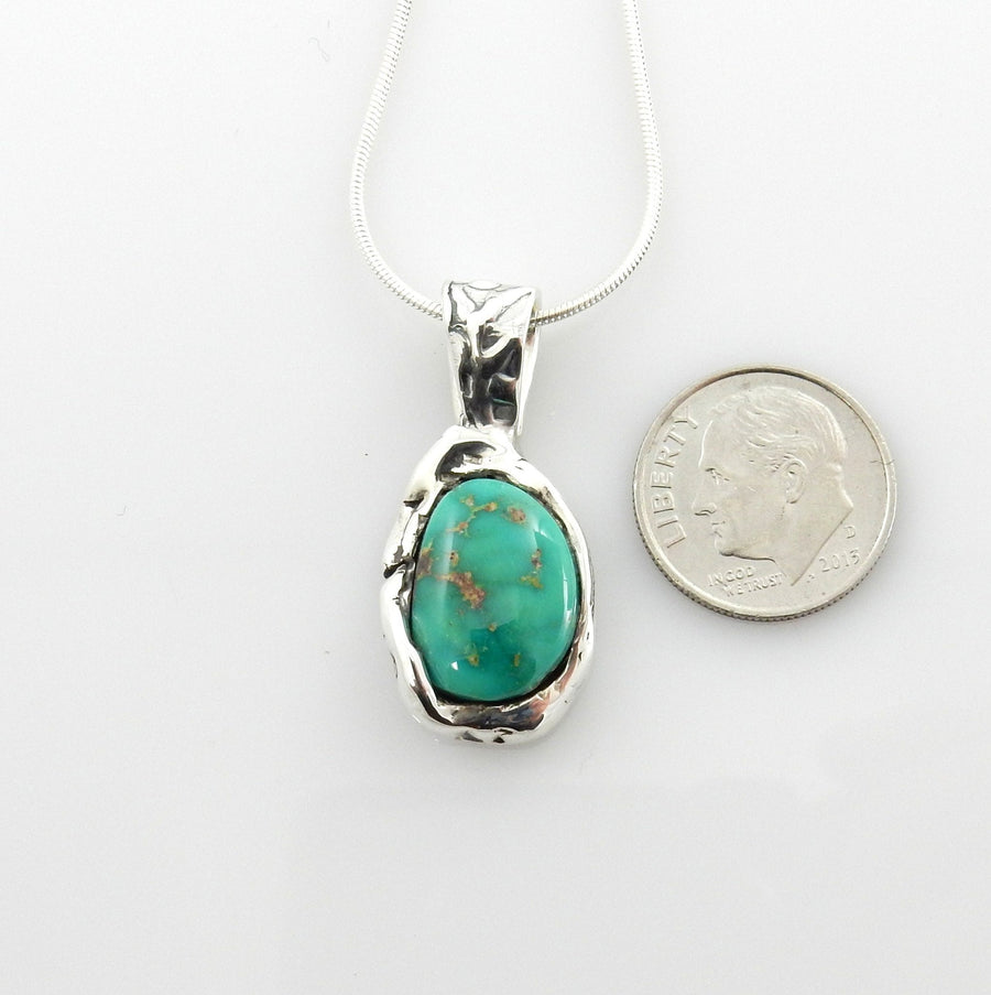 Unique Sterling Silver Royston Turquoise Pendant - DeSantis