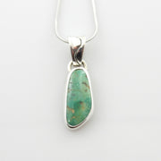 Unique sterling silver turquoise pendant, green turquoise pendant, unique silver turquoise pendant, handmade rosyton turquoise drop pendant - DeSantis