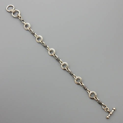 Unique Textured Sterling Silver Link Bracelet - DeSantis