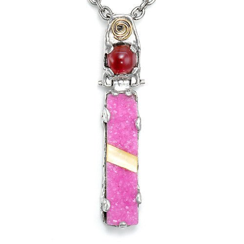 Unique Two Toned Tourmaline Cobalto Calcite Pendant - DeSantis