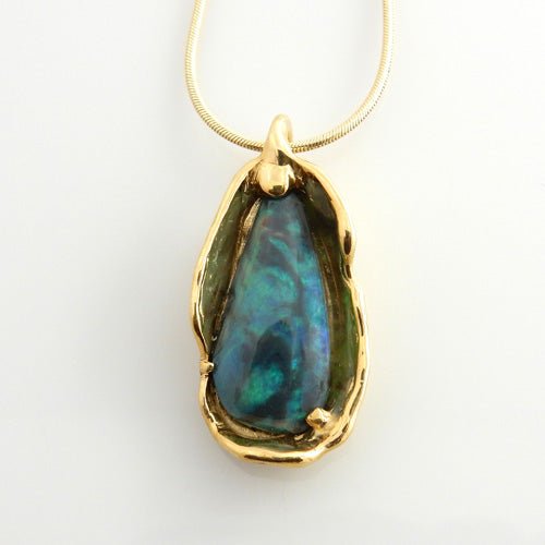 Yellow 14kt Gold Natural Opal Drop Pendant - DeSantis