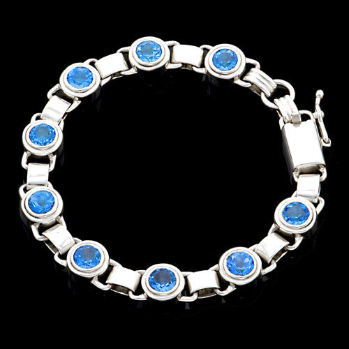 sterling silver topaz link bracelet
