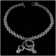 Handmade sterling silver hoop necklace