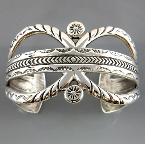 Sterling Silver Southwestern Stamped Cuff Bracelet