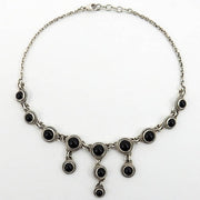 Handmade Adjustable Sterling Silver Black Onyx Necklace