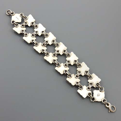 Adjustable Handmade Sterling Silver Genuine Turquoise Link Bracelet