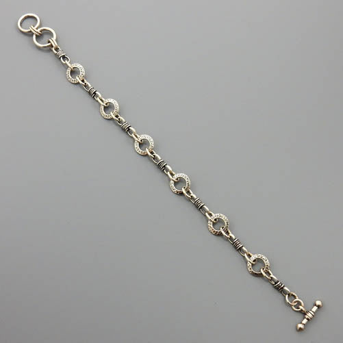 Unique Textured Sterling Silver Link Bracelet