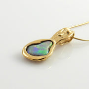 Unique 14kt Gold Rare Natural Opal Pendant