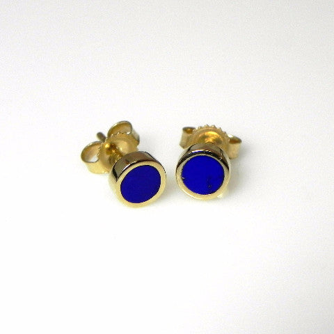 14kt gold lapis inlay stud earrings