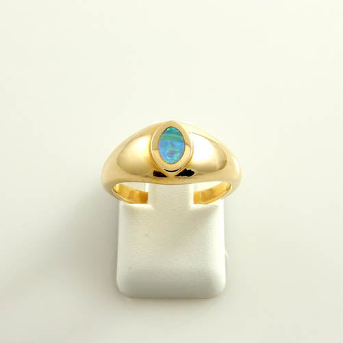 14kt Gold Australian Opal Inlay Ring 