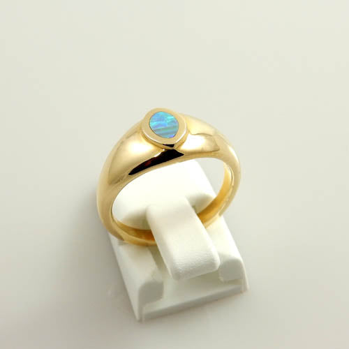 14kt Gold Australian Opal Inlay Ring 