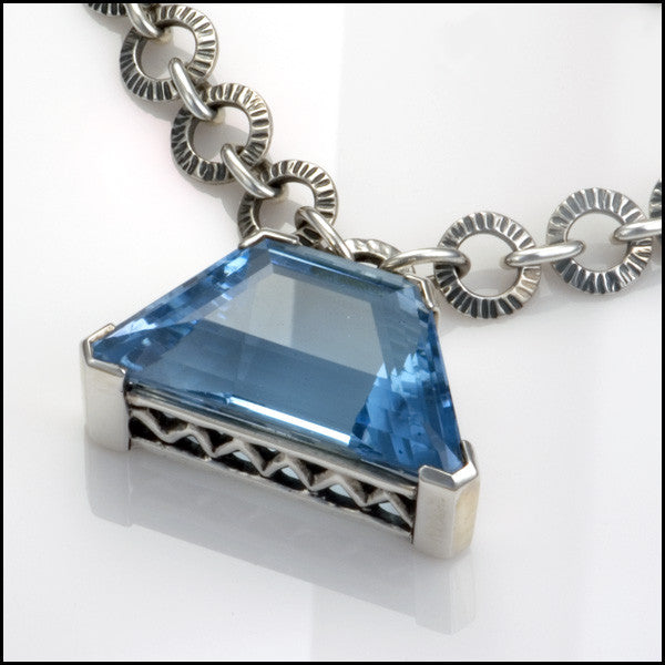 Sterling silver blue topaz necklace