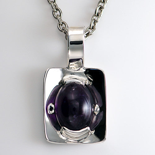 Custom silver amethyst handcrafted pendant