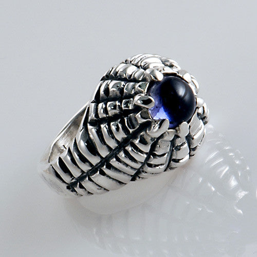 Handcrafted stylish iolite sterling silver ring