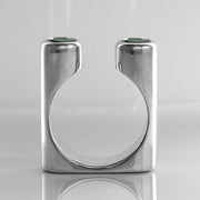Modern silver peridot designer ring