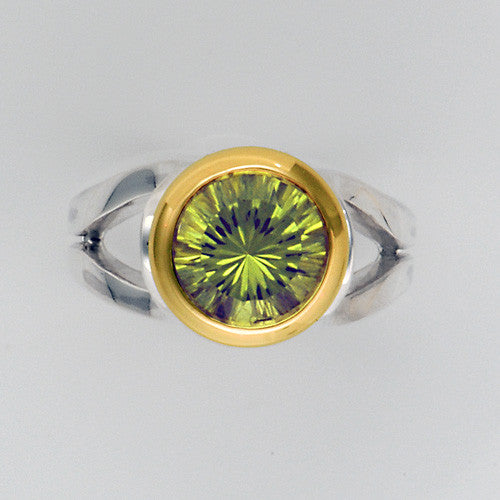 sterling silver gold citrine ring 