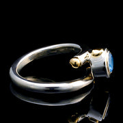 Nice two toned silver and gold topaz ring